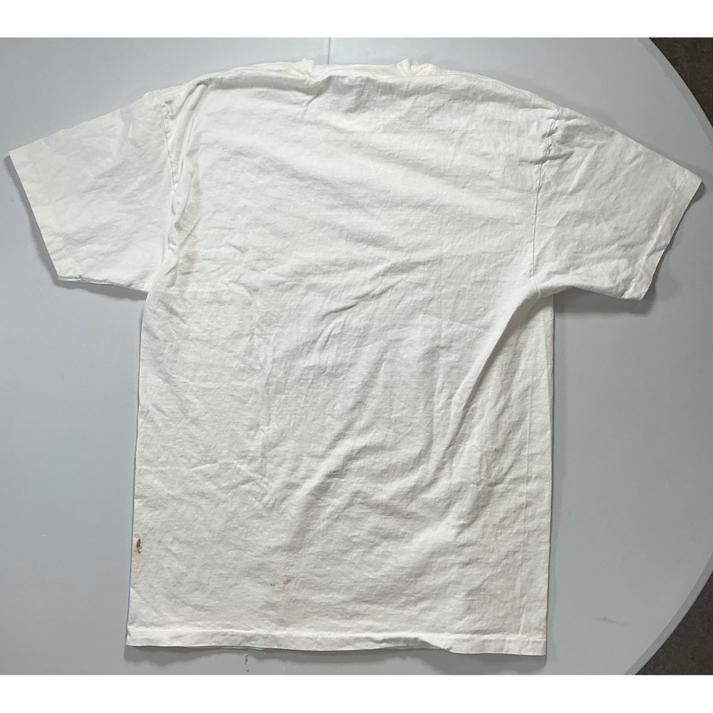 VTG Y2K 90s Single Stitch Cat Kitten Fishing T Shirt Mens XL White Cottagecore - Picture 2 of 8